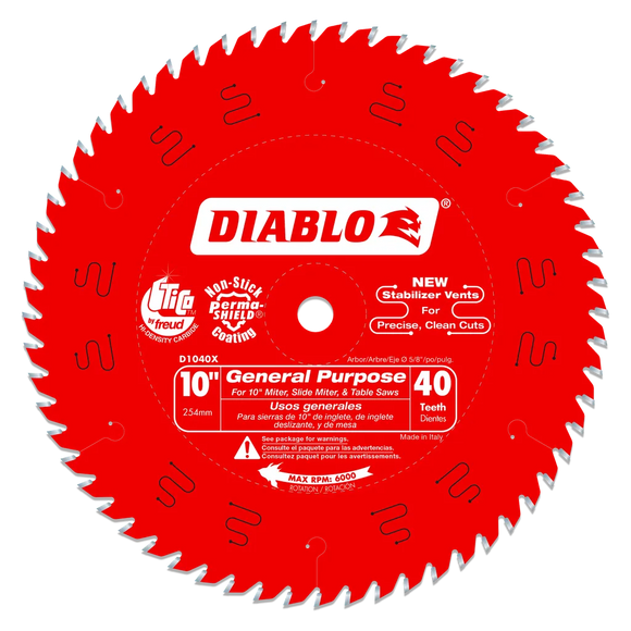 10 In. X 40 Tooth General Purpose Saw Blade-D1040X-2092