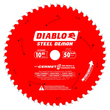 10 In. X 50 Tooth Steel Demon Cermet Ii Saw Blade For Metals And Stainless Steel-D1050CF-2093