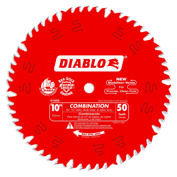 10 In. X 50 Tooth Combination Saw Blade-D1050X-2094