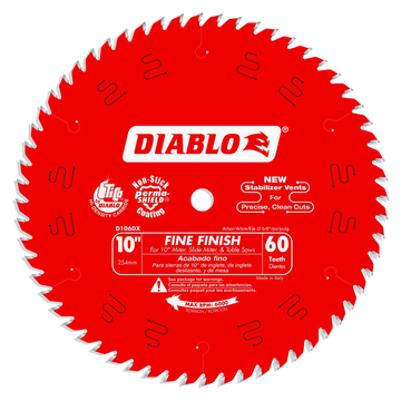 10 In. X 60 Tooth Fine Finish Saw Blade-D1060X-2097
