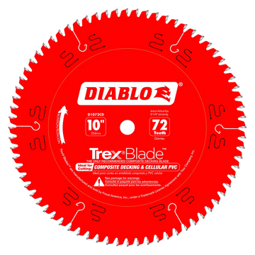 10 In. X 72 Tooth Composite Material/Plastics Trexblade-D1072CD-2098