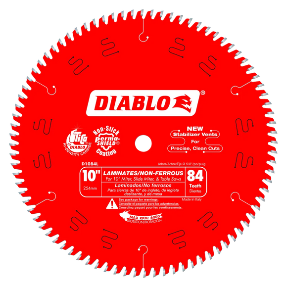 10 In. X 84 Tooth Laminates & Non-Ferrous Metals Saw Blade-D1084L-2100