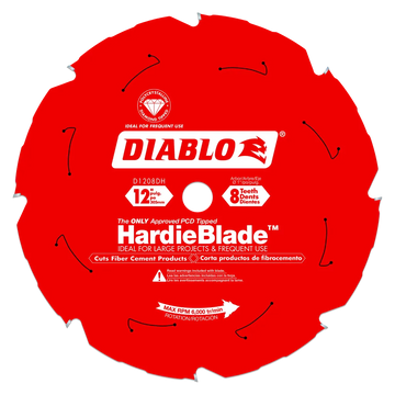 12 In. X 8 Tooth (Pcd) Fiber Cement Hardieblade-D1208DH-2102
