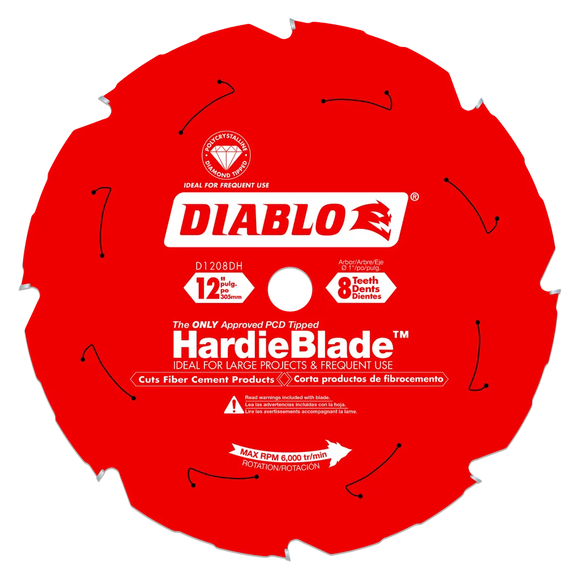 12 In. X 8 Tooth (Pcd) Fiber Cement Hardieblade-D1208DH-2102