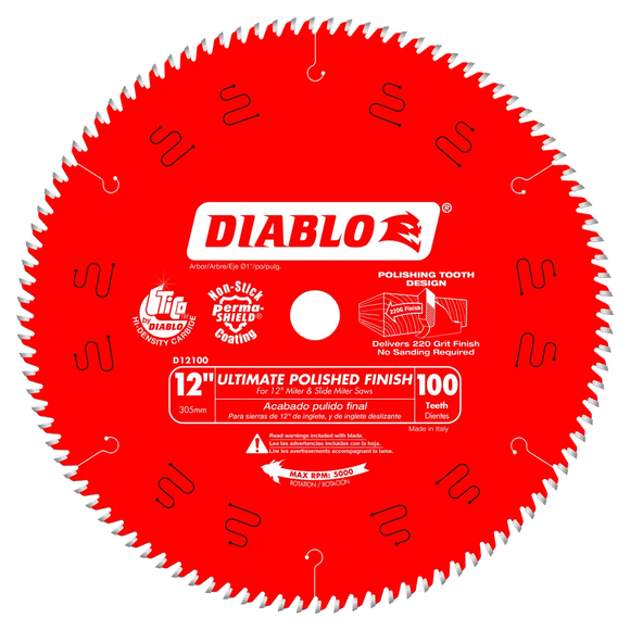 12 In. X 100 Tooth Ultimate Polished Finish Saw Blade-D12100X-2105