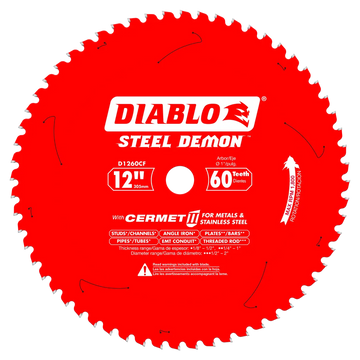 12 In. X 60 Tooth Steel Demon Cermet Ii Saw Blade For Metals And Stainless Steel-D1260CF-2108