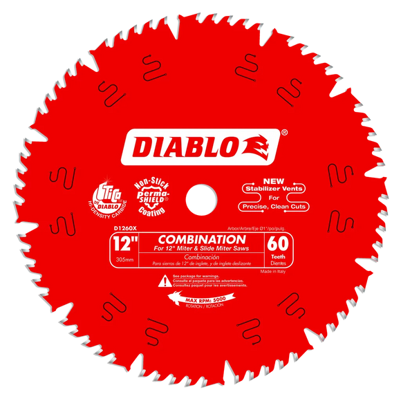 12 In. X 60 Tooth Combination Saw Blade-D1260X-2110