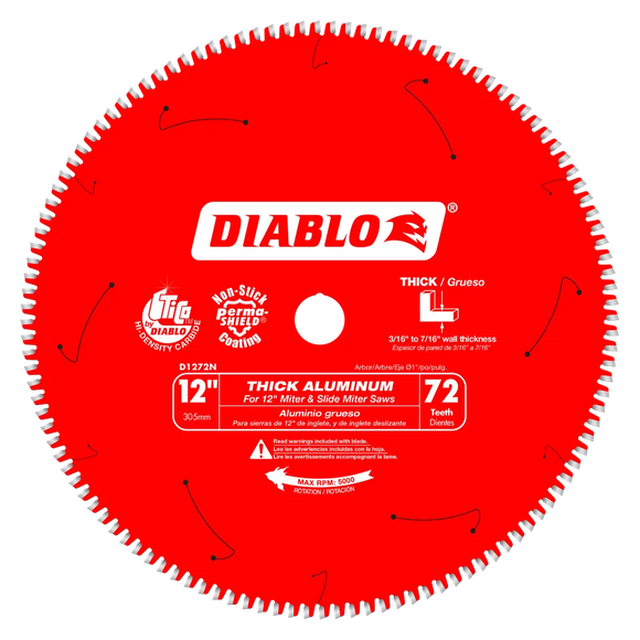 12 In. X 72 Tooth Thick Aluminum Cutting Saw Blade-D1272N-2109