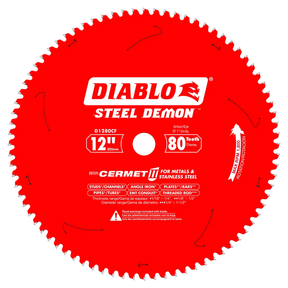 12 In. X 80 Tooth Steel Demon Cermet Ii Saw Blade For Metals And Stainless Steel-D1280CF-2111