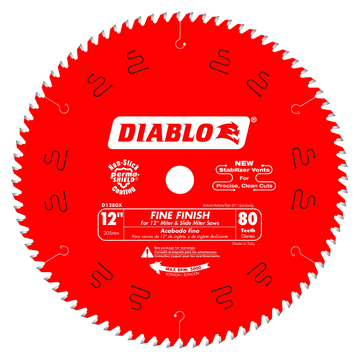 12 In. X 80 Tooth Fine Finish Saw Blade-D1280X-2112