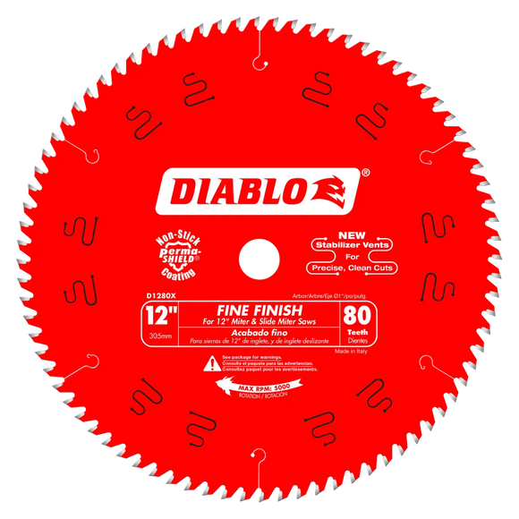 12 In. X 80 Tooth Fine Finish Saw Blade-D1280X-2112
