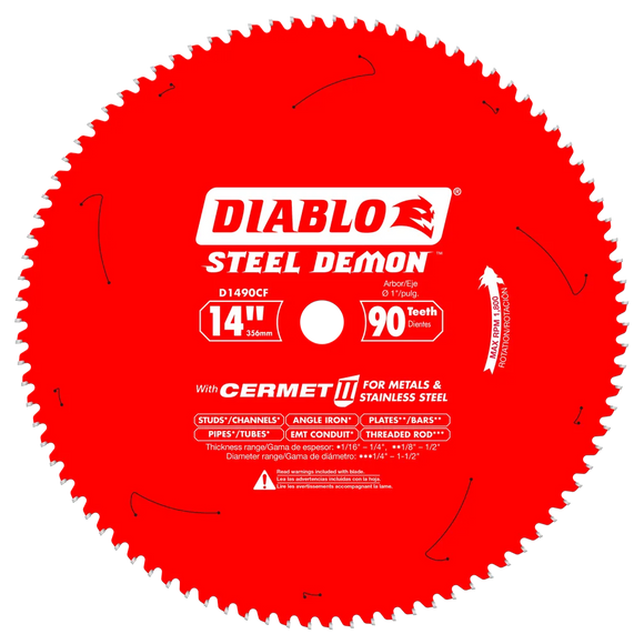 14 In. X 90 Tooth Steel Demon Cermet Ii Saw Blade For Metals And Stainless Steel-D1490CF-2119