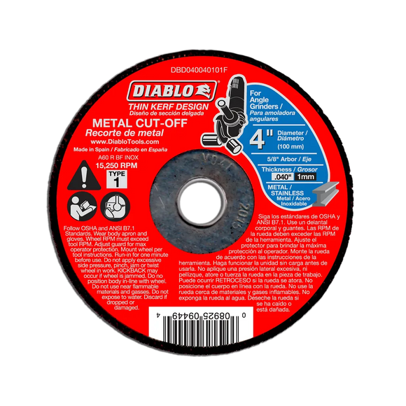 4 in. Metal Cut Off Disc - Thin Kerf | Diablo Tools | PCS