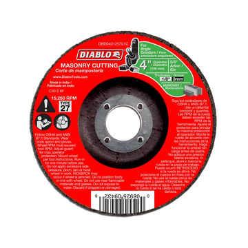 4 in. Masonry Cut Off Disc - Type 27 | Diablo Tools | PCS