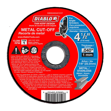 4-1/2 in. Metal Cut Off Disc - Thin Kerf (25-Pack) | Diablo Tools | PCS