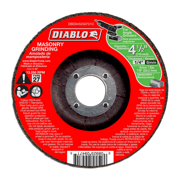 4-1/2 in. Masonry Grinding Disc - Type 27 | Diablo Tools | PCS