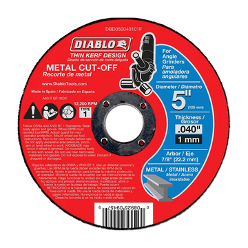 5 in. Metal Cut Off Disc - Thin Kerf | Diablo Tools | PCS