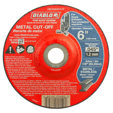 6 in. Type 27 Metal Cut-Off Disc | Diablo Tools | PCS