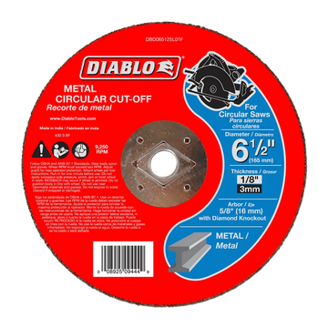 6-1/2 in. Metal Circular Cut Off Disc | Diablo Tools | PCS