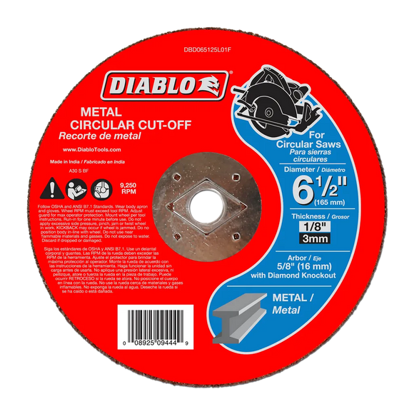 6-1/2 in. Metal Circular Cut Off Disc | Diablo Tools | PCS