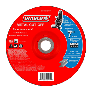 7 in. Metal Cut Off Disc - Type 27 | Diablo Tools | PCS