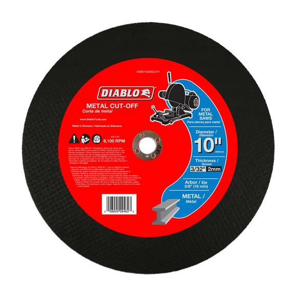 10 in. Metal Cut Off Disc | Diablo Tools | PCS