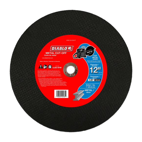 12 in. Metal High Speed Cut Off Disc 1 in. | Diablo Tools | PCS