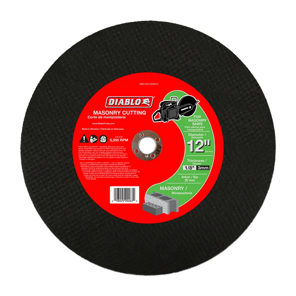 12 in. Masonry High Speed Cut Off Disc 20mm | Diablo Tools | PCS