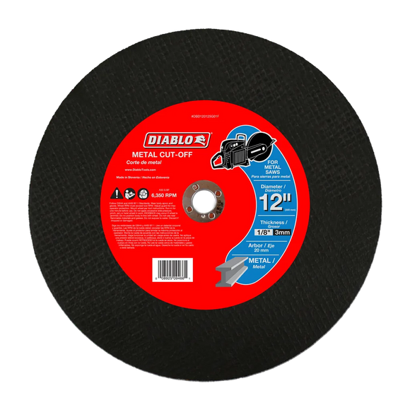 12 in. Metal High Speed Cut Off Disc 20mm | Diablo Tools | PCS