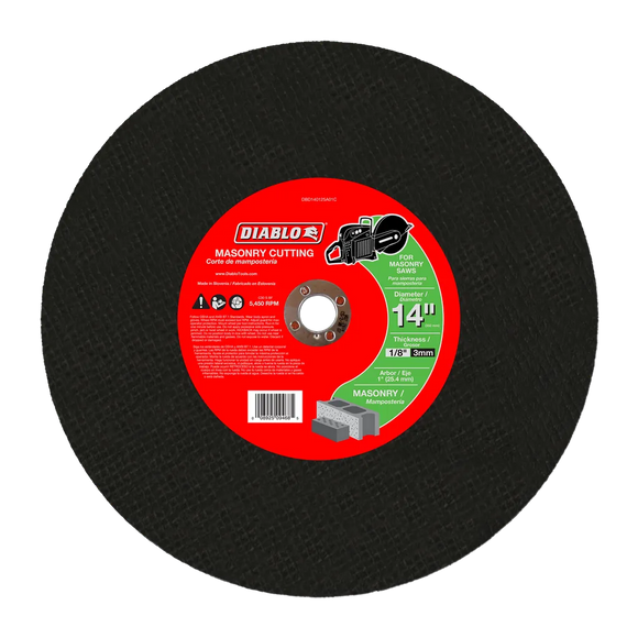 14 in. Masonry High Speed Cut Off Disc 1 in. | Diablo Tools | PCS