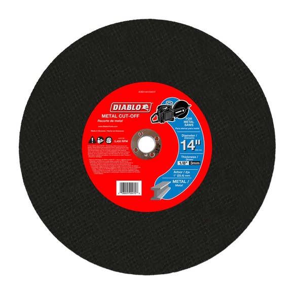 14 in. Metal High Speed Cut Off Disc 1 in. | Diablo Tools | PCS