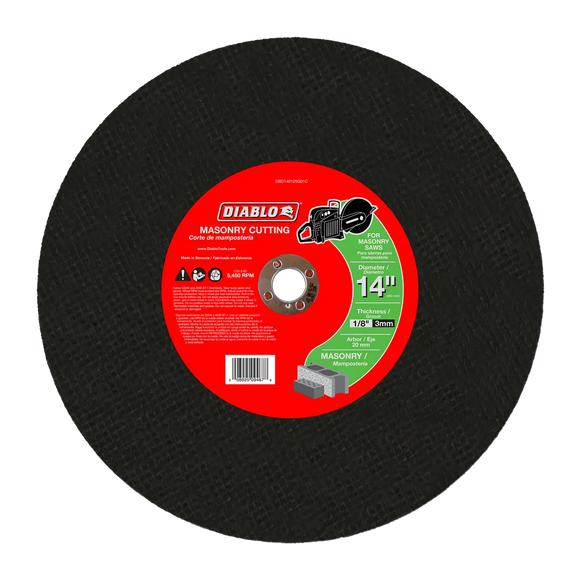 14 in. Masonry High Speed Cut Off Disc 20mm | Diablo Tools | PCS