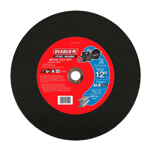 Steel Demon 12 in. Metal High Speed Cut Off Disc 1 in. | Diablo Tools | PCS