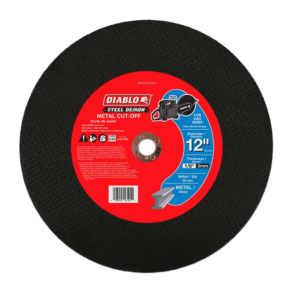 Steel Demon 12 in. Metal High Speed Cut Off Disc 20mm | Diablo Tools | PCS