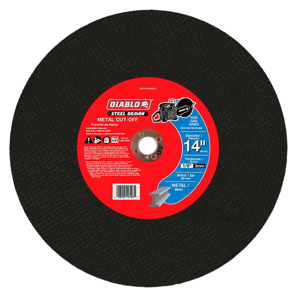 Steel Demon 14 in. Metal High Speed Cut Off Disc 20mm | Diablo Tools | PCS