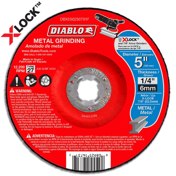 5 in. Type 27 Metal Grinding Disc for X-Lock and All Grinders | Diablo Tools | PCS