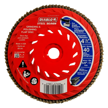 4-1/2 in. Steel Demon Flap Disc 40 Grit - with Speed Hub | Diablo Tools | PCS