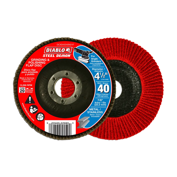 4-1/2 in. Steel Demon Flap Disc 40 Grit - Type 29 | Diablo Tools | PCS