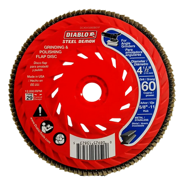 4-1/2 in. Steel Demon Flap Disc 60 Grit - with Speed Hub | Diablo Tools | PCS
