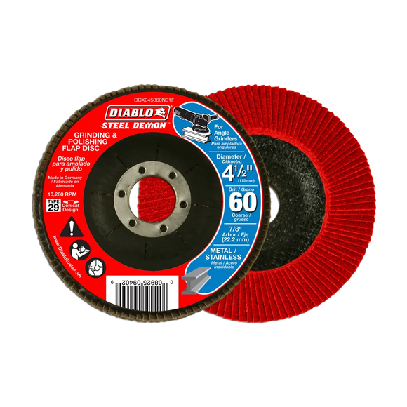 4-1/2 in. Steel Demon Flap Disc 60 Grit - Type 29 | Diablo Tools | PCS