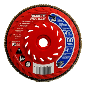 4-1/2 in. Steel Demon Flap Disc 80 Grit - with Speed Hub | Diablo Tools | PCS