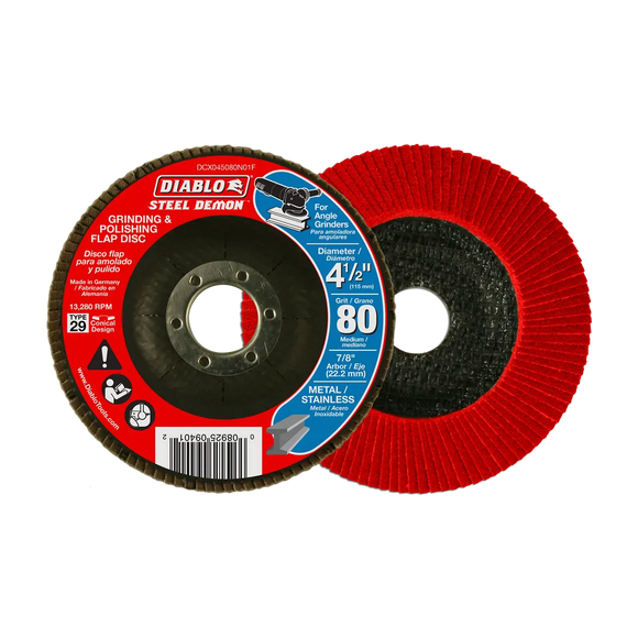4-1/2 in. Steel Demon Flap Disc 80 Grit - Type 29 | Diablo Tools | PCS