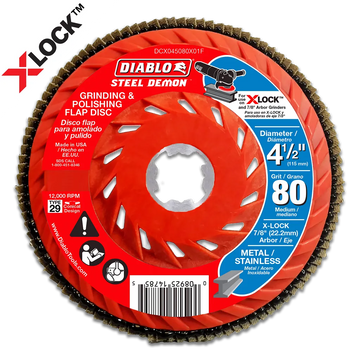 4-1/2 in. 80-Grit Flap Disc for X-Lock and All Grinders | Diablo Tools | PCS