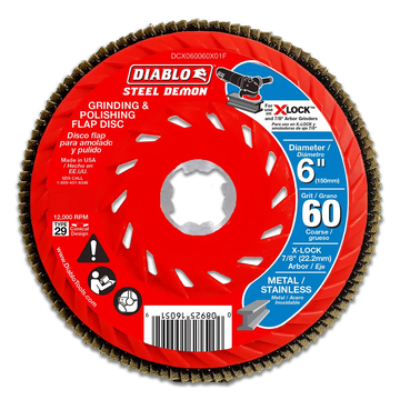 6 in. 60-Grit Flap Disc for X-Lock and All Grinders | Diablo Tools | PCS