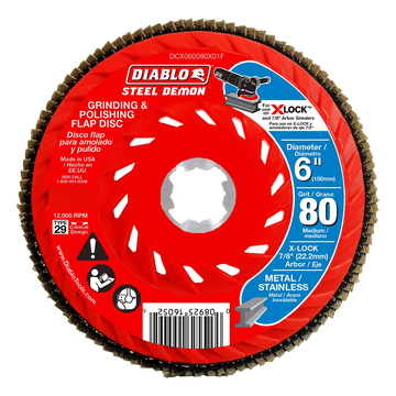 6 in. 80-Grit Flap Disc for X-Lock and All Grinders | Diablo Tools | PCS