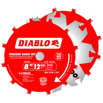 8 In. X 12 Tooth Carbide Stacked Dado Saw Blade Set-DD208H-2454