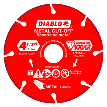 4-1/2 in. Diamond Metal Cut-Off Blade | Diablo Tools | PCS