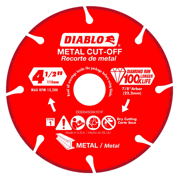 4-1/2 in. Diamond Metal Cut-Off Blade | Diablo Tools | PCS