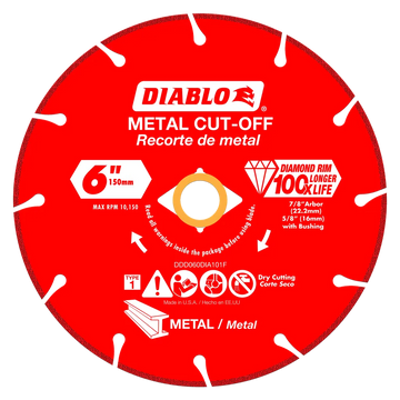 6 in. Diamond Metal Cut-Off Blade | Diablo Tools | PCS