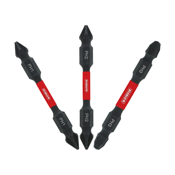 2-3/8 In. Double-Ended Phillips Drive Bit Assorted Pack (3-Piece)-DDEPHV25-S3-2459